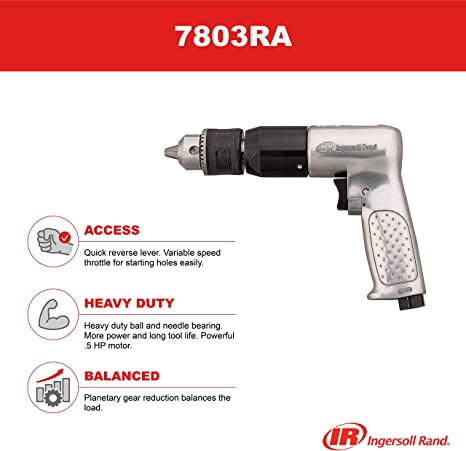 DealerShop - Ingersoll Rand Drill Air Reversible, 1/2